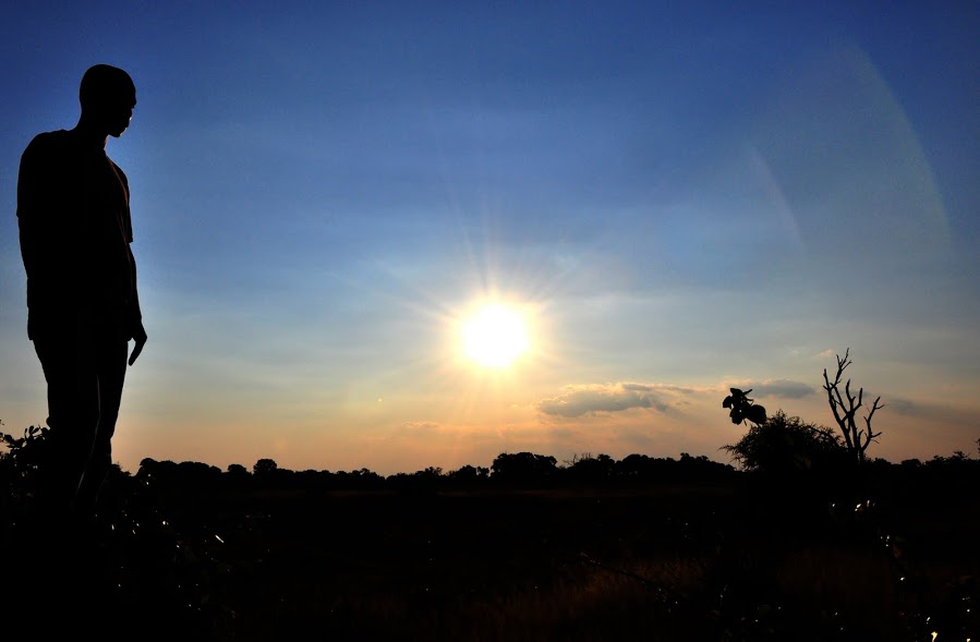 Tribal man at sunset